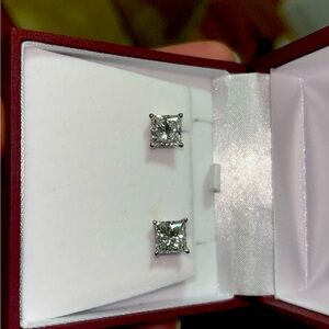 Platinum 5.18 CTW Lab Grown Diamond Stud Earrings with IGI Reports